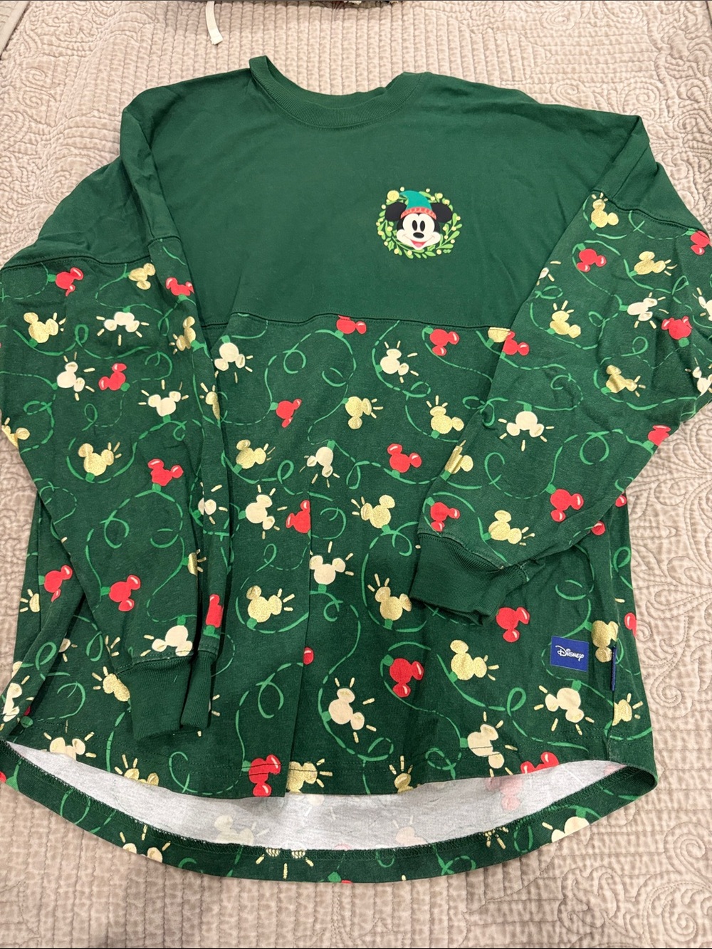 Disney Kids' Green Mickey Mouse Holiday Sweatshirt